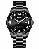 CIVO Uhren Herren Edelstahl Schwarz: Analog Quarz Armbanduhr Herren Wasserdicht - Herrenuhr mit Datum Mode Casual