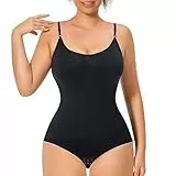 GOLD CARP Shapewear Damen Bauchweg Bodysuit Figurenformend Formende Bodys Nahtlos Body Shaper Verstellbarer Schultergurt Tummy Control Unterwäsche Taillenformer Jumpsuit Schwarz S