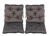 Meerweh 2er Set Rückenkissen Sessel ca. 50 x 98 x 8 cm Polsterauflage Sitzkissen, Grau, 50 x 98 x 10 cm