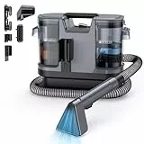 Lubluelu Nasssauger Polsterreiniger Gerät, 600 W - 18 kPa Teppichreiniger Waschsauger, tragbares Teppich-Reinigungsgerät mit Selbstreinigung und langem Schlauch für Teppiche, Sofas & Auto-Innenräume