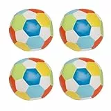 alldoro 63092 Softball 4er Set, aus Schaumstoff, Fußball für Kinder und Babys ab 0 Monaten, indoor, outdoor, Ø 10 cm, bunt, schwarz/weiß