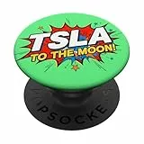 TSLA to The Moon Splash im Comicbuch-Stil PopSockets Klebender PopGrip