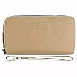 bugatti ELSA Doppel-Reißverschluss-Langörse XXL mit RFID-Schutz, Geldbörse Leder, Sand