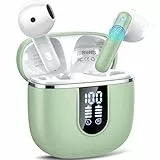 Bluetooth Kopfhörer, Kopfhörer Kabellos Bluetooth 5.4 In Ear Kopfhörer mit 4 ENC Noise Cancelling Mic, 40Std Ohrhörer mit LED Anzeige USB-C, IP7 Wasserdicht Wireless Earbuds für Sport Arbeit, Grün