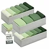 Blumtal MALM Organizer Schrank 4er Set - 4x Schrank Organizer für MALM Kommoden - Ordnungssystem Kleiderschrank - passgenaue Faltboxen für BHs, T-Shirts usw. - Socken Aufbewahrung - Schrankboxen Grau