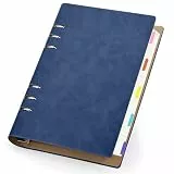 Yarotm Notizbuch A5 Kariert - Ring Binder Notizblock - 14x21cm Tagebuch Spiralblock A5-100g/m² Kariert 5mm Notebook - 150 Blatt Nachfüllbar Notizheft A5 - Dunkelblau Notizbuch Leder PU