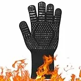 Grillhandschuhe Hitzebeständig Bis 800°C,Ofenhandschuhe Hitzebestaendig,Grill Handschuhe,Wiederverwendbare Backhandschuhe,Kochhandschuhe,Backofen Handschuhe für Backen Küche Grillen Outdoor (1)