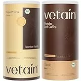 VETAIN Veganes Proteinpulver - Vanille & Eiskaffe - 21g Protein pro Portion - 1.2kg Bio Eiweißpulver - Fünf Premium Protein Quellen - Ohne Allergene & Süßungsmittel - produziert in Deutschland