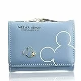 Spldsun Kleines Portemonnaie, Geldbörse Slim mit Münzfach, Geldbörse mit Kartenfächern, Aufbewahren und Schützen von Ausweisen, Kreditkarten, Geld, Fotos (Blau)