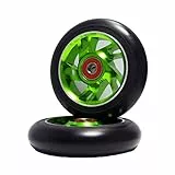 Z-FIRST 2 Stück 100 mm Pro Stunt Scooter Rollen mit ABEC 9 Kugellager für MGP/Razor/Lucky/Envy/Vokul Pro Scooters räder, grün