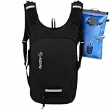 SASMO® Fahrradrucksack 10l+3l mit Trinkblase - Thermofach & Helmnetz | MTB Rucksack 10l & Skirucksack | Fahrrad Rucksack wasserdicht - Regenschutz | Fahrradrucksack Herren & Damen | Trinkrucksack