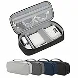 Arae Elektronik Organizer Tasche Kabel Tech Pouch Einfachschicht 25x12x6,5cm - Leichtgewicht Aufbewahrung mit Feuchtigkeitsschutz für Reise und Büro, L - Schwarz