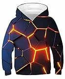 Goodstoworld Pullover Jungen Pulli Kinder Jungen 3D Rote Lava Hoodie Sweatshirt Mädchen Kapuzenshirt Kapuzenpullover Coole Pulli 12-13 Jahre