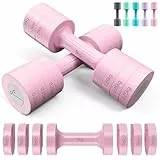 Sportneer Verstellbare Hanteln Frauen Set: Kurzhanteln 2er Set 2-5 kg (je 1-2,5 kg) Gewichte, 4-in-1 Adjustable Dumbbell Set, Fitnessgeräte für Zuhause, Home Gym, Krafttraining, Geschenk (Rosa)