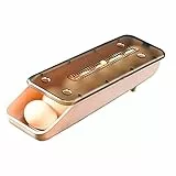 FIYSON Automatisch Rollende Eieraufbewahrungsbox Eierbehälter Stapelbarer Eierbox Eierhalter Kühlschrank Eieraufbewahrungsboxen mit Deckel Küche Kühlschrank Eierspender Eierkorb Boxen,33 * 8cm (Rosa)