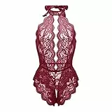 Erotische Dessous-Set Damen Sexy Sexy Tiefer V-Ausschnitt Halfter Spitze Damen Reizwäsche Negligee Babydoll Unregelmäßiger Hem Nachtwäsche Spitze Nachthemd Lingerie Nachtkleid G-String Sleepwear
