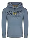 DENIMFY Hoodie Herren Regular Fit DFArno Kapuzenpullover Pullover Print Blau M, Größe:M, Farbe:Turbid Blue