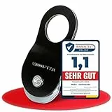 Melko - Umlenkrolle Seilwinde aus Stahl bis 10 t Zuglast - Umlenkriemenscheibe mit Verdrehschutz für 1-15mm Kunststoff- & Stahlseile - Forstseilwinde Zubehör zur Umleitung von Flaschenzug & Seilzug