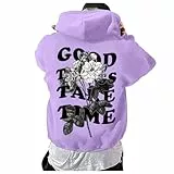 Generisch Hoodie Herren Sweatshirt Druck Kapuzenpullover Langarm Kapuzenpullover Top Sweatshirt Herren O (Purple, XL)