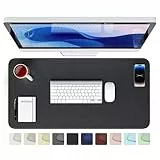 GOMIN Schreibtischunterlage 80x40cm - PU Leder Mauspad Wasserfest & Rutschfest - Laptop Tischunterlage Groß - Leicht zu reinigende Schreibunterlage - Mousepad XXL für Büro und Home-Office - Schwarz