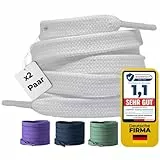 LaceHype 2 Paar Premium Schnürsenkel flach [10 mm breit ] LC1 reißfest Schuhbänder Ersatz Shoelaces aus Polyester für Sneaker, Sportschuhe, Laufschuhe, Turnschuhe (Weiß, 120)