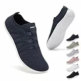 Geweo Hausschuhe Herren Damen Barfußschuhe Gymnastikschuhe rutschfest Leichte Bequem Slip on Laufschuhe Turnschläppchen Hüttenschuhe Sockenschuhe Dunkelblau 45EU
