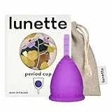 Lunette Menstruationstasse – Wiederverwendbare Periodentasse – BPA-freies Medizinisches Silikon – Bis zu 12 Stunden Komfort – Tampon-Alternative - Größe 1 Violet