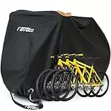 Favoto Fahrradabdeckung Fahrrad Abdeckplane Wasserdicht für 2-3 Fahrräder 210T Oxford-Gewebe Fahrradgarage Fahrrad Plane Schutzhülle Abdeckhaube mit Beutel 200 x 105x 110CM Schwarz