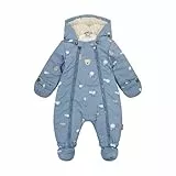 Steiff Schneeanzug EU Größe 74 stonewash, warmer Winter Overall, mit Kapuze, ideal für Schnee & Outdoor, Skianzug für Kinder, waschmaschinenfest