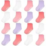 HYCLES Kinder Socken Stoppersocken 16 Parr Rutschhemmende Jungen & Mädchen Kindersocken für 0-7 Jahre