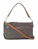 Calvin Klein Damen Lucy Schultertasche mit DREI Fächern, Braun/Khaki/Karamell-Prägung, Einheitsgröße