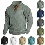 TIMELYE Sweatshirt Herren Outdoor Pullover Herren Ohne Kapuze Pullover in übergrößen Warm Vintage Sweatpullover für Männer Pulli Sweater Winter Langarmshirt Jacke