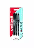uni-ball 153529073 UM-153S Signo Impact Gelschreiber mit gummiertem Griff, Gel Super-Tinte, fälschungssicher, 1 mm breite Spitze, 3 Stück schwarz