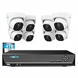 Reolink 4K Überwachungskamera Set, Videoüberwachung mit 8X 8MP PoE IP Kamera und 16CH 4TB HDD NVR, Personenerkennung und Fahrzeugerkennung, IP66, 30M IR Nachtsicht für Aussen, Innen, RLK16-800D8