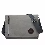 ZHIERNA Canvas Umhängetasche Messenger Bag für Herren und Damen, Vintage Schulter-Crossbody Laptoptasche für 13,3' Laptop, für Arbeit und Reise (grau)