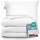 Beautissu Bettdecke und Kissen Set – Ganzjahresdecke Bettdecke 135x200 & Kopfkissen 80x80 – Allergiker Ganzjahresdecke Bettzeug Set – Steppdecke Decke Bett 135x200 Schlafdecke – BeauNuit MD & NK