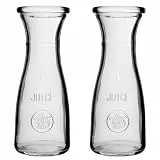 KADAX Karaffe ohne Deckel aus Glas, Universelle Wasserkaraffe, Wasserkrug, Glaskanne, Getränkekaraffe, Kanne für alle Arten von Säften, Weinkaraffe (1L 2 Stücke)