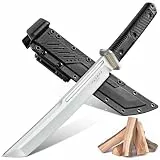 Purple Dragon Tanto Messer Japan - Messer Outdoor Bushcraft Survival - Aus einem einzigen Stück D2 Stahl geschmiedet - Survival Messer mit G10 Griff - Camping Geschenke für Männer