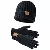 Lonsdale DEAZLEY Unisex Mütze und Handschuh Set, Black, L/XL
