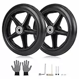 DBREAKS Ersatzrad Rollator Vorderräder, 2 Stück Solide Ersatzräder, 150mm Vorderrad Rollstuhl für Rollstühle, Rollatoren, Gehhilfen, Radersatz(Schwarz)