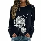 NNGOTD Damen Pullover 42 schwarz Closed Damen Sweatshirt Damen Hoodie Kleid grün teddyfell Jacke Damen Winter Weste Damen blau Kapuze schwarzes Langarmshirt Damen Crop Weihnachtsoutfit Longbluse