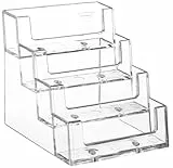 taymar Visitenkartenhalter, Visitenkartenständer, Visitenkartenaufsteller, 4 Etagen, transparent, 1 Stück