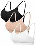 Channo Sport-BH für Damen ohne Bügel - 3er Pack ohne Nähte aus atmungsaktivem Nylon mit verstellbaren Trägern