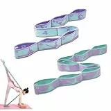 GUTERTOP 2 Stück Yoga Stretching Band, Gymnastikband Elastisch, Dehnungsband mit Schlaufen für Pilates Fitness Stretching Training