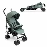 Chicco Echo Lite Kinderwagen, Buggy ab Geburt bis 22 kg, verstellbare Rückenlehne, geräumiger Sitz, Stoßstangenmanschette, Schirmbuggy, Zwillingsbremsen und schwenkbare Vorderräder, Grün