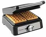 Bestron Waffeleisen für belgische Waffeln, Brüsseler Waffeleisen für zwei dicke Waffeln, mit Antihaftbeschichtung & Cool Touch Handgriff, Black Label Kollektion, Farbe: Mattschwarz
