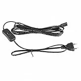 Mextronic Netzkabel 3 m Eurostecker + Schalter 300SW C7 auf 2-pin Euro Doppelbuchse schwarz