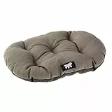 Ferplast Hundebett Relax, Hundekissen, Katzenkissen, Hundematte für Hundehütten und Autos – waschbar – aus Baumwolle mit weicher Polsterung, 65 x 42 cm. Braun