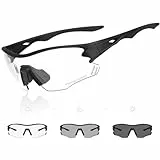 X-TIGER Photochromatische Selbsttönend Fahrradbrille Herren Damen UV400 Schutz Sportbrille Transprante Sonnenbrille Mtb Outdoorsport