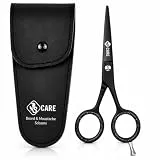 YSCARE Bartschere Haarschere Schnurrbartschere Premium Friseurschere Extra Scharfe Haarschneide Friseurschere Edelstahl (5 Inches)